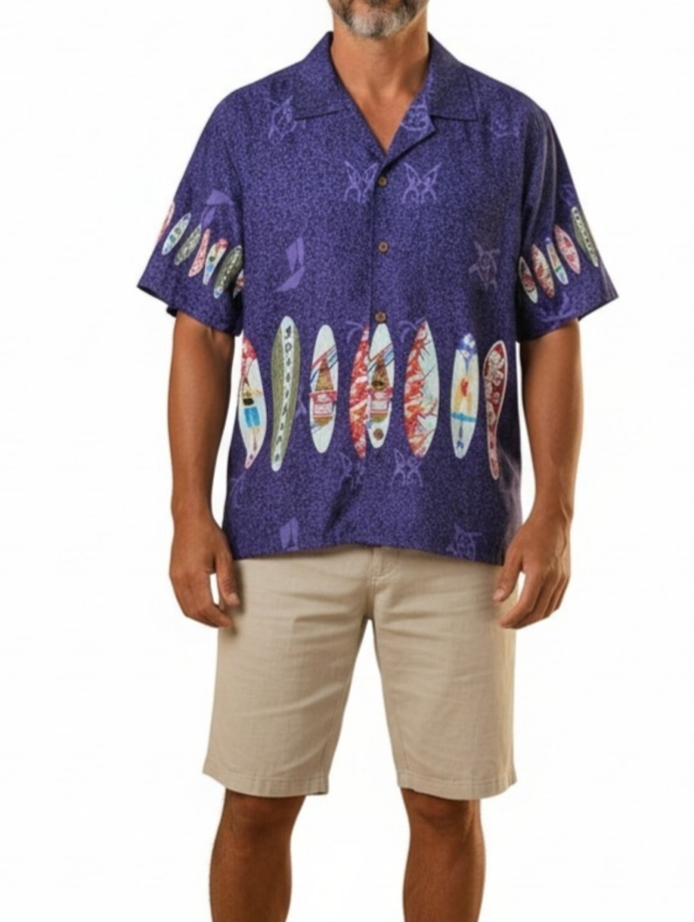 Palmwave Hawaiian Shirt Men Size M Surfboards Button Up Short Sleeve Cotton New